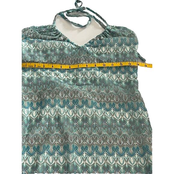 Wild Fable Women's Crochet Slip Halter Lace Cover Up Dress M Aqua Blue - Picture 3 of 10